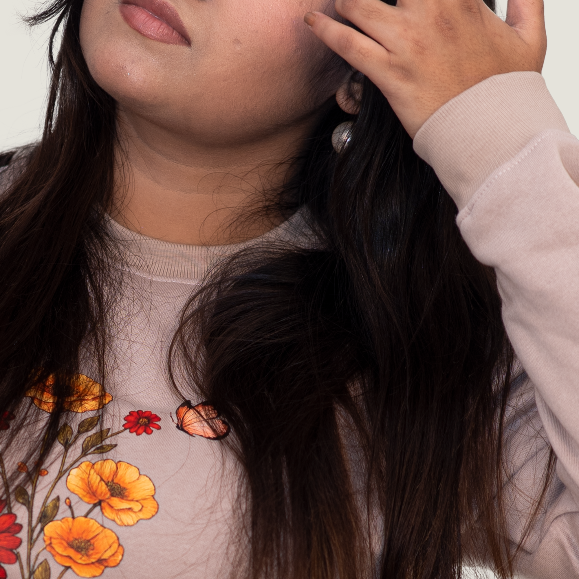 The Blooming Book Sweatshirt (Beige/Taupe)