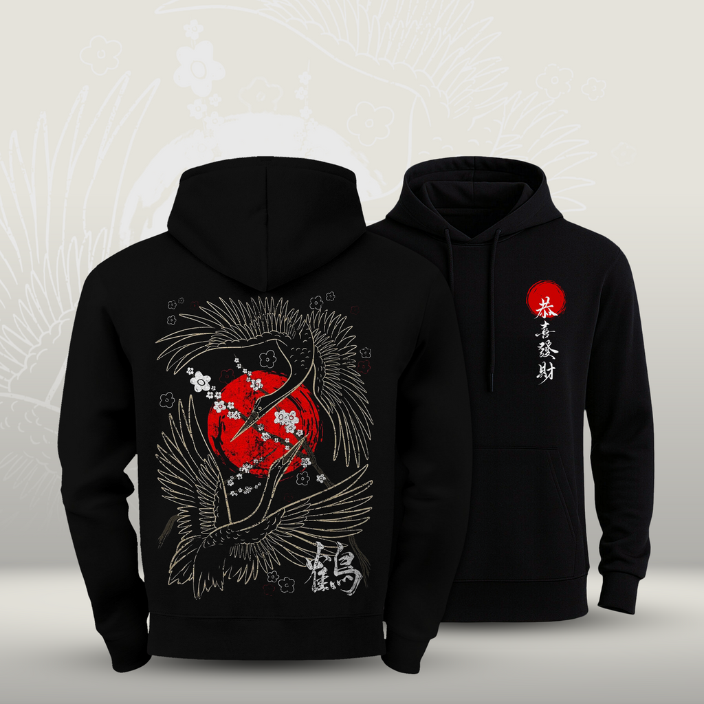 The Red Sun Tsuru Premium Hoodie